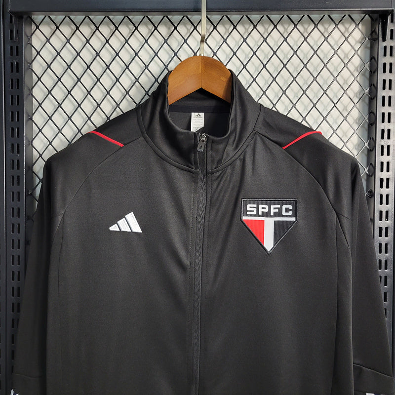Blusa São Paulo Treino Ziper inteiro 23/24 - Preto